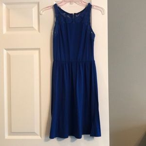 Casual Blue dress with lace detail. Size XS.